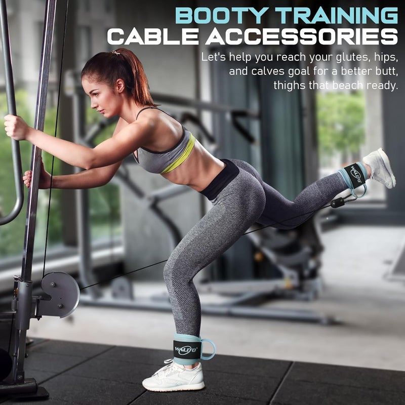 WALITO Gym Ankle Straps for Cable Machines Women & Men - Glute Kickback Ankle Cuff, Adjustable Cable Machine Accessories for Leg Extensions, Hip Abductors & Lower Body Workouts - Image 5